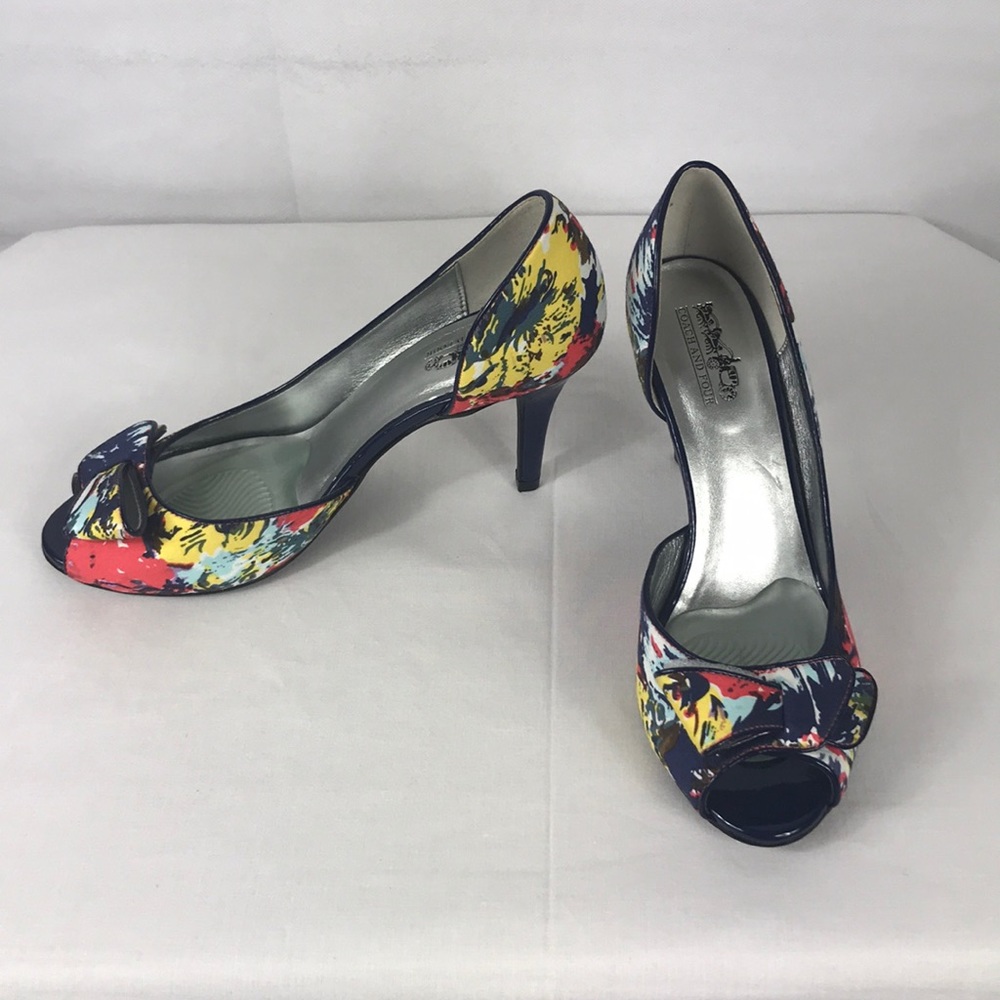 Women’s Floral Pattern Multi-Colored Open Toe Heel